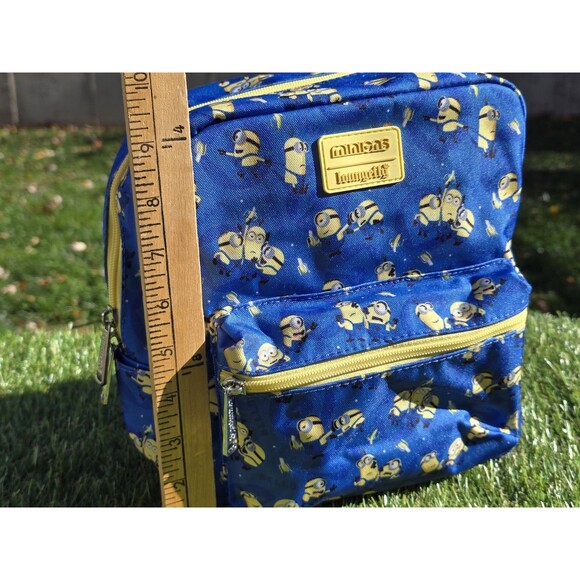 Loungfly Despicable Me Minions All-over Print Nylon Square Mini Backpack NWT - Picture 5 of 13